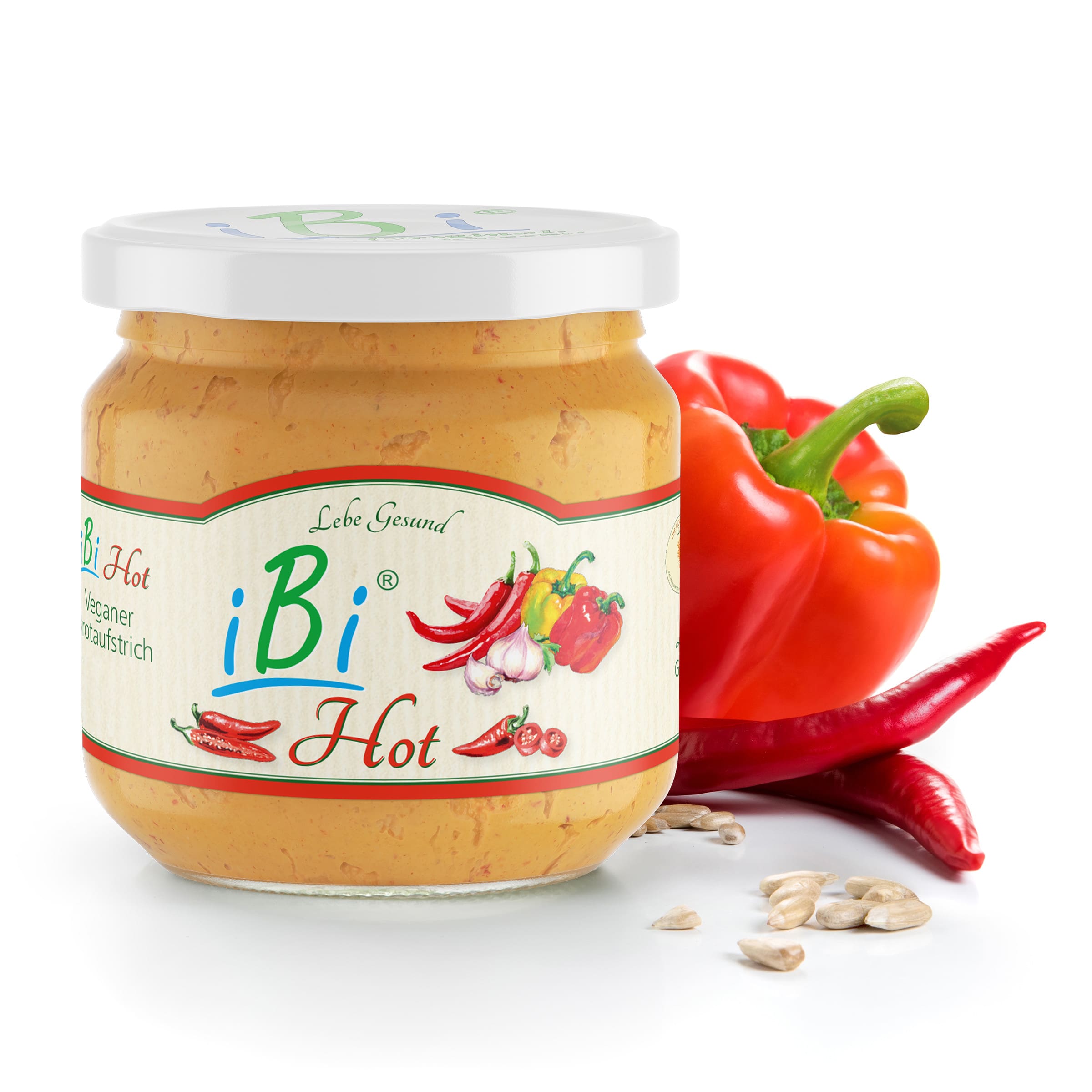 iBi-Hot jetzt bestellen iBi-Hot von Lebe Gesund – veganer Brotaufstrich mit Peperoni