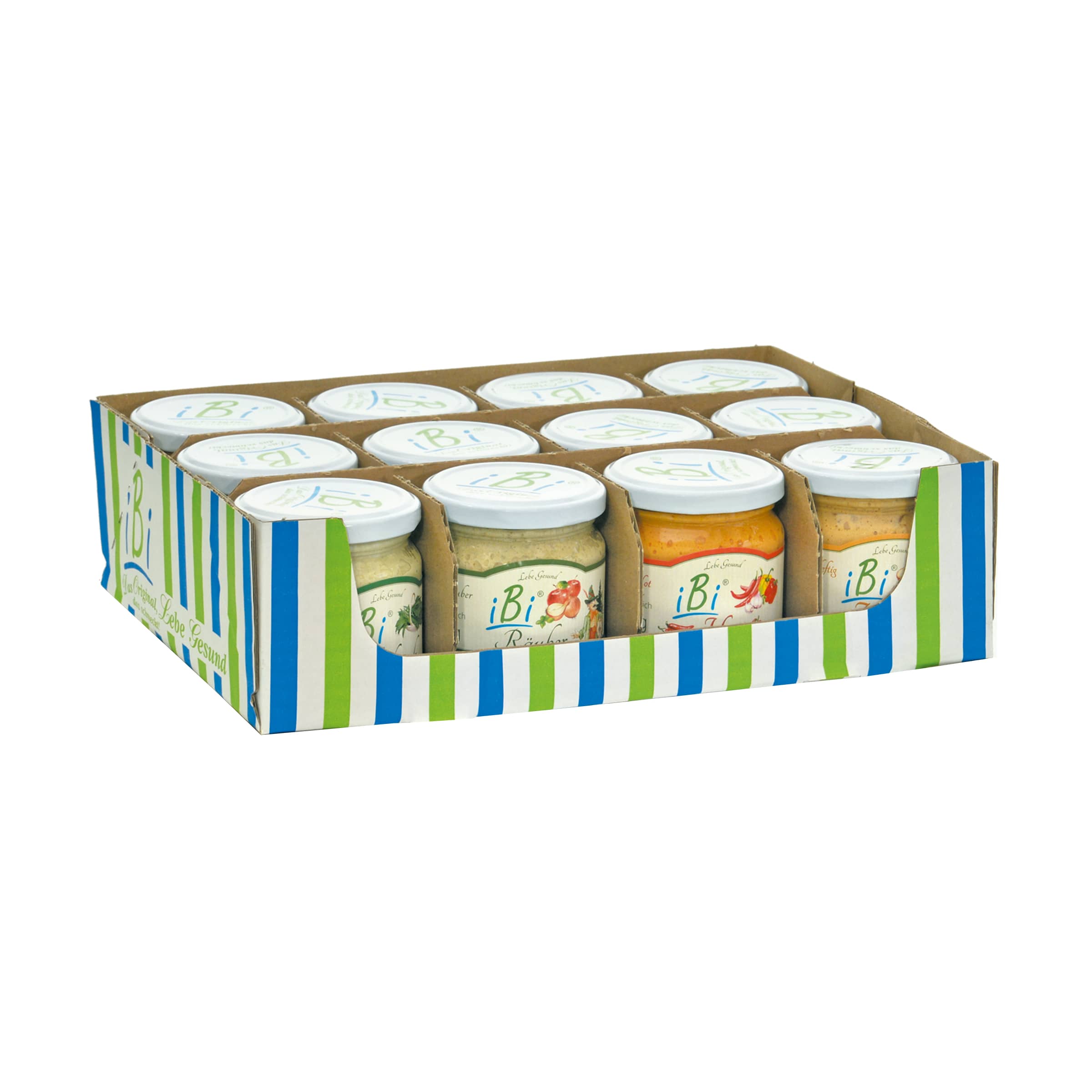 12er-Kiste iBi-Aufstriche 170g kaufen Kiste mit 12 Gläsern iBi-Brotaufstrich à 170 g, Sorten nach Wahl