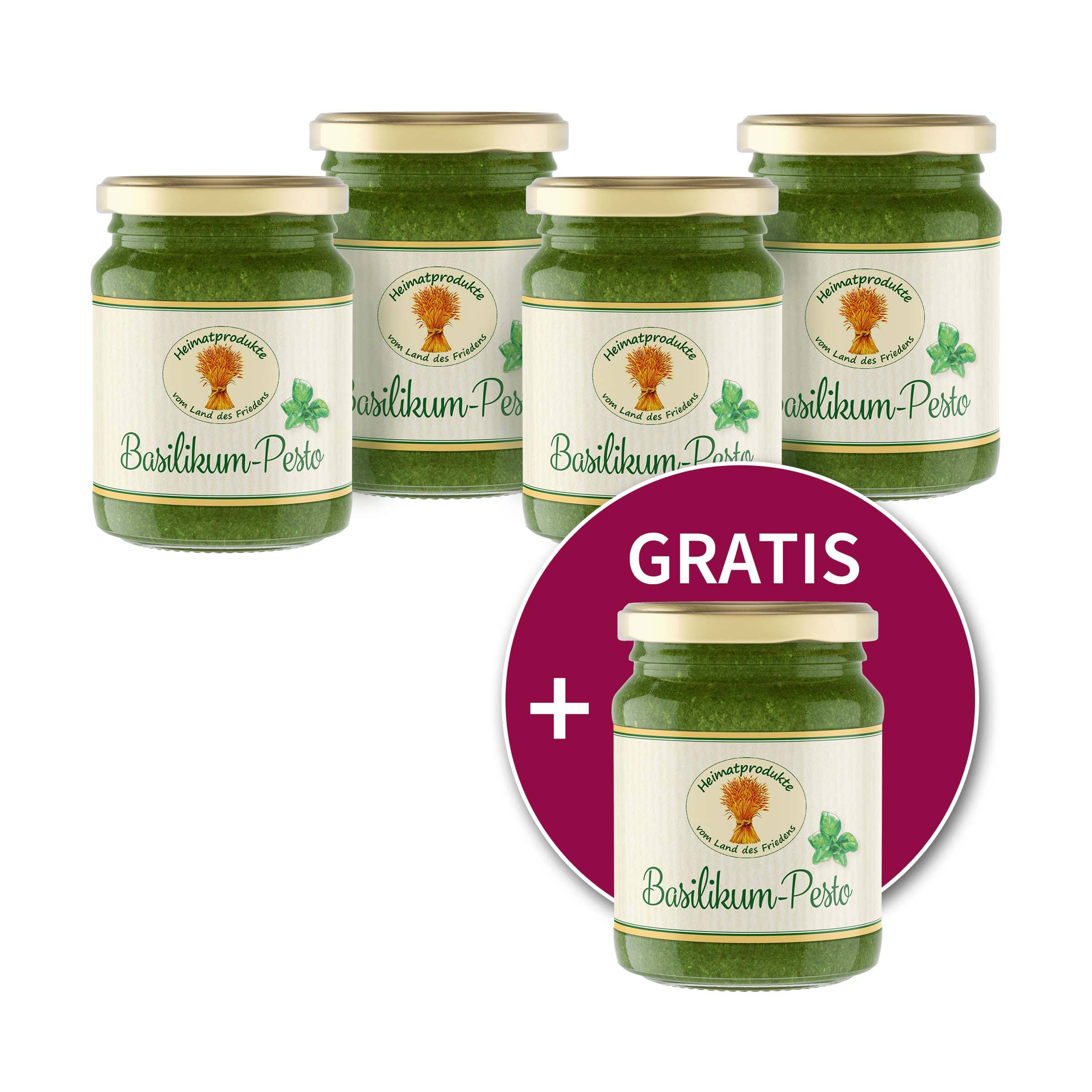 4+1 gratis Basilikum-Pesto 125ml 4+1 gratis Basilikum-Pesto 125ml