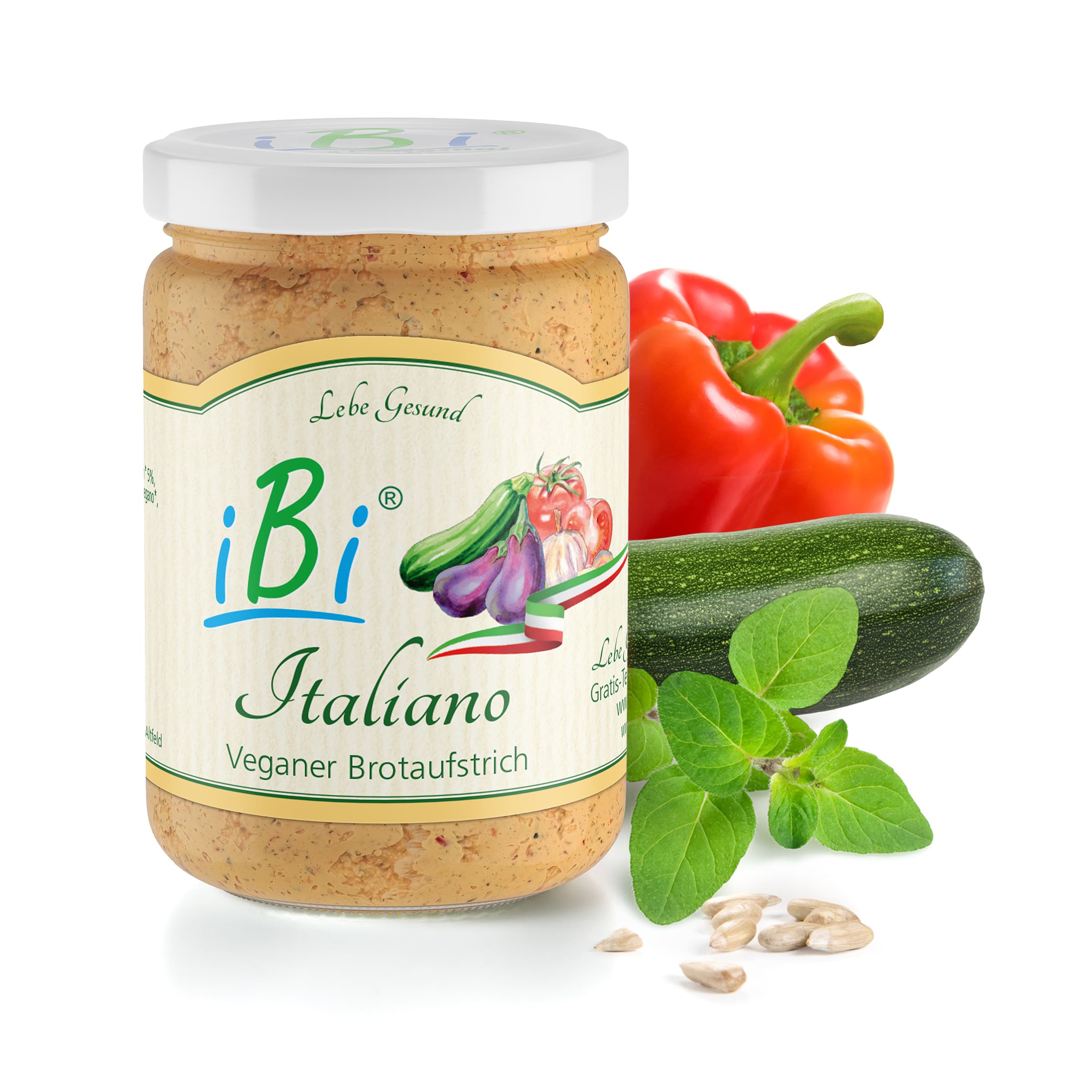 iBi-Italiano 135g kaufen iBi-Italiano - veganer Brotaufstrich mit Zucchini und Tomaten im 135-g-Glas