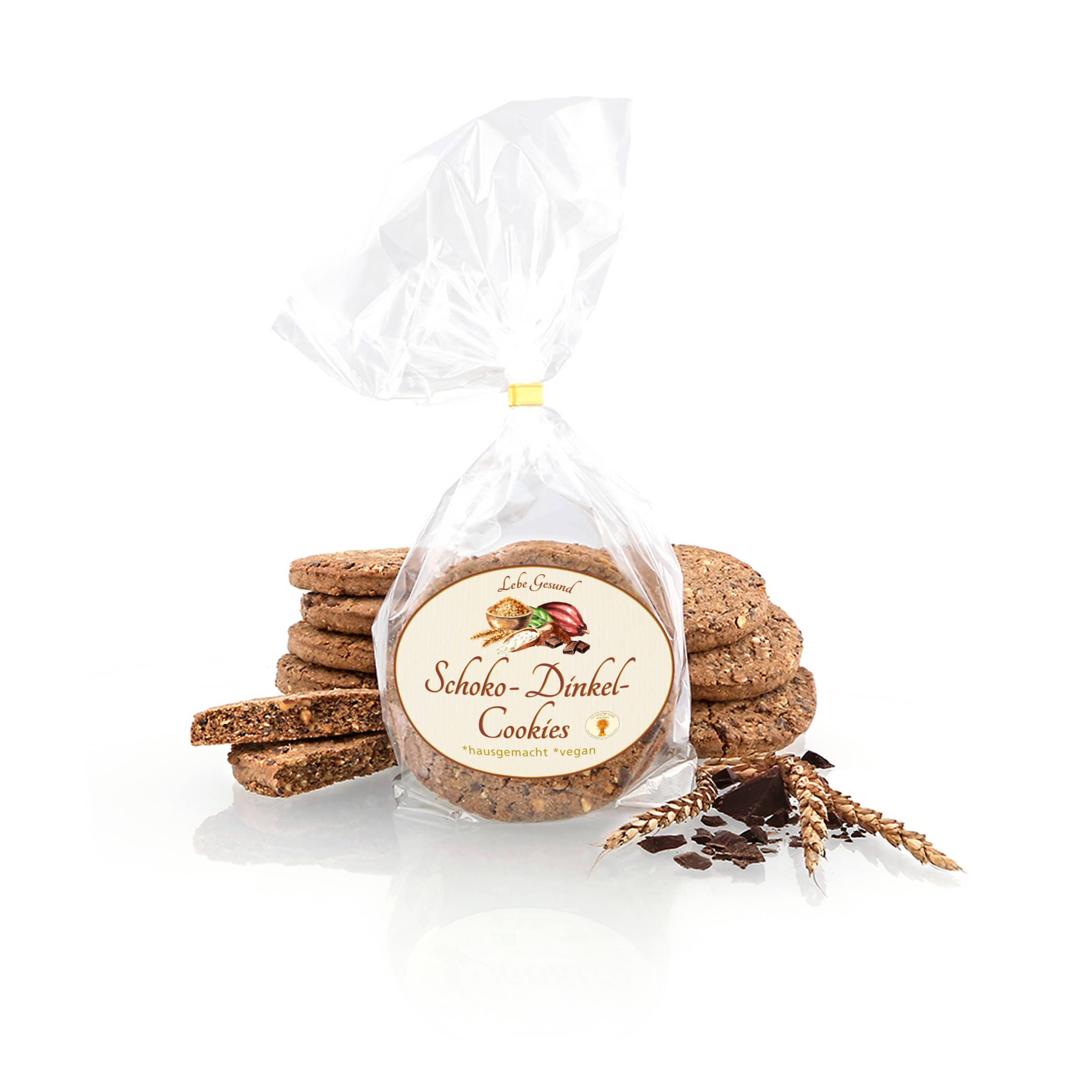 Schoko-Dinkel-Cookies kaufen Vegane Schoko-Dinkel-Cookies von Lebe Gesund mit Dinkelvollkornmehl