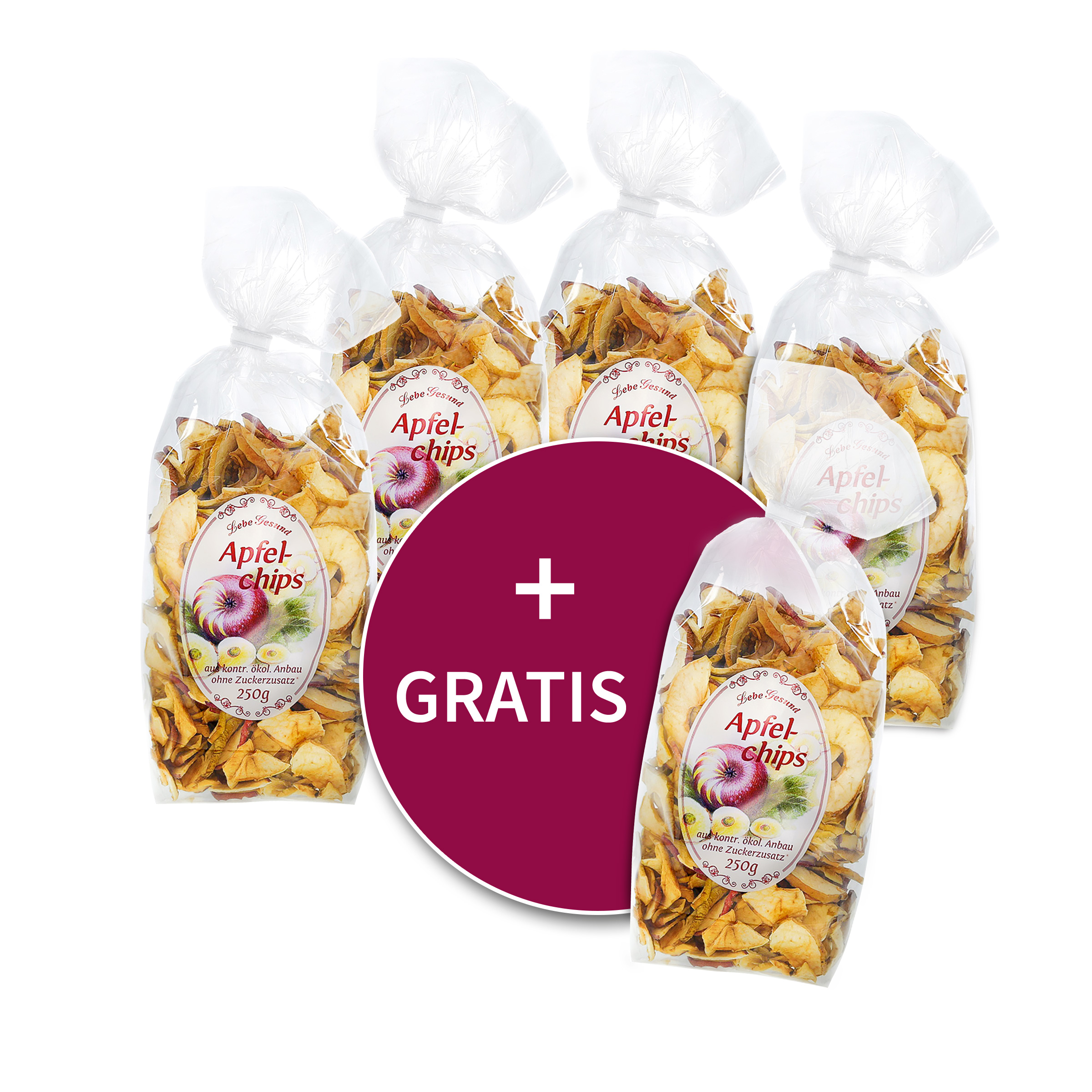 4+1 gratis: Apfelchips 250g kaufen 4+1 gratis: Apfelchips 250g