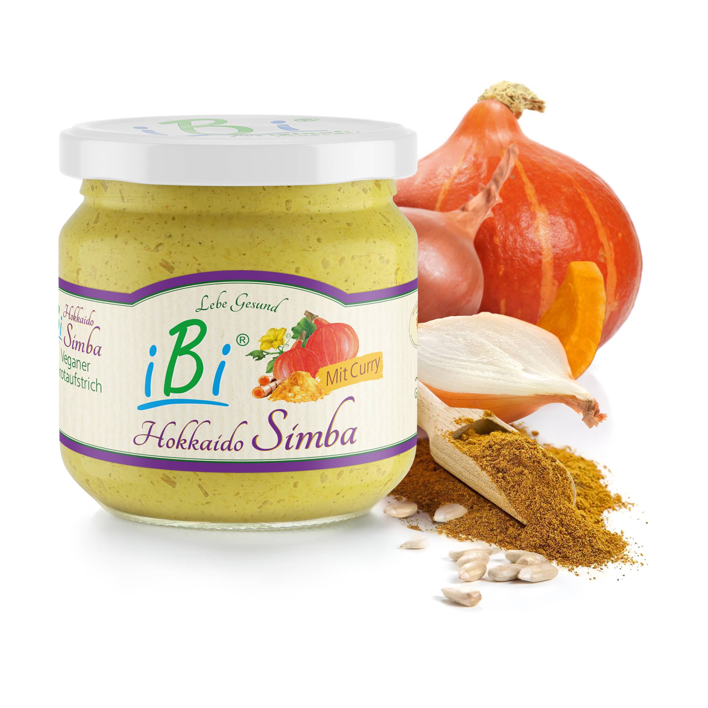iBi-Hokkaido-Simba kaufen iBi-Hokkaido-Simba im 170-g-Glas – veganer Bio-Brotaufstrich mit Hokkaido-Kürbis und Curry