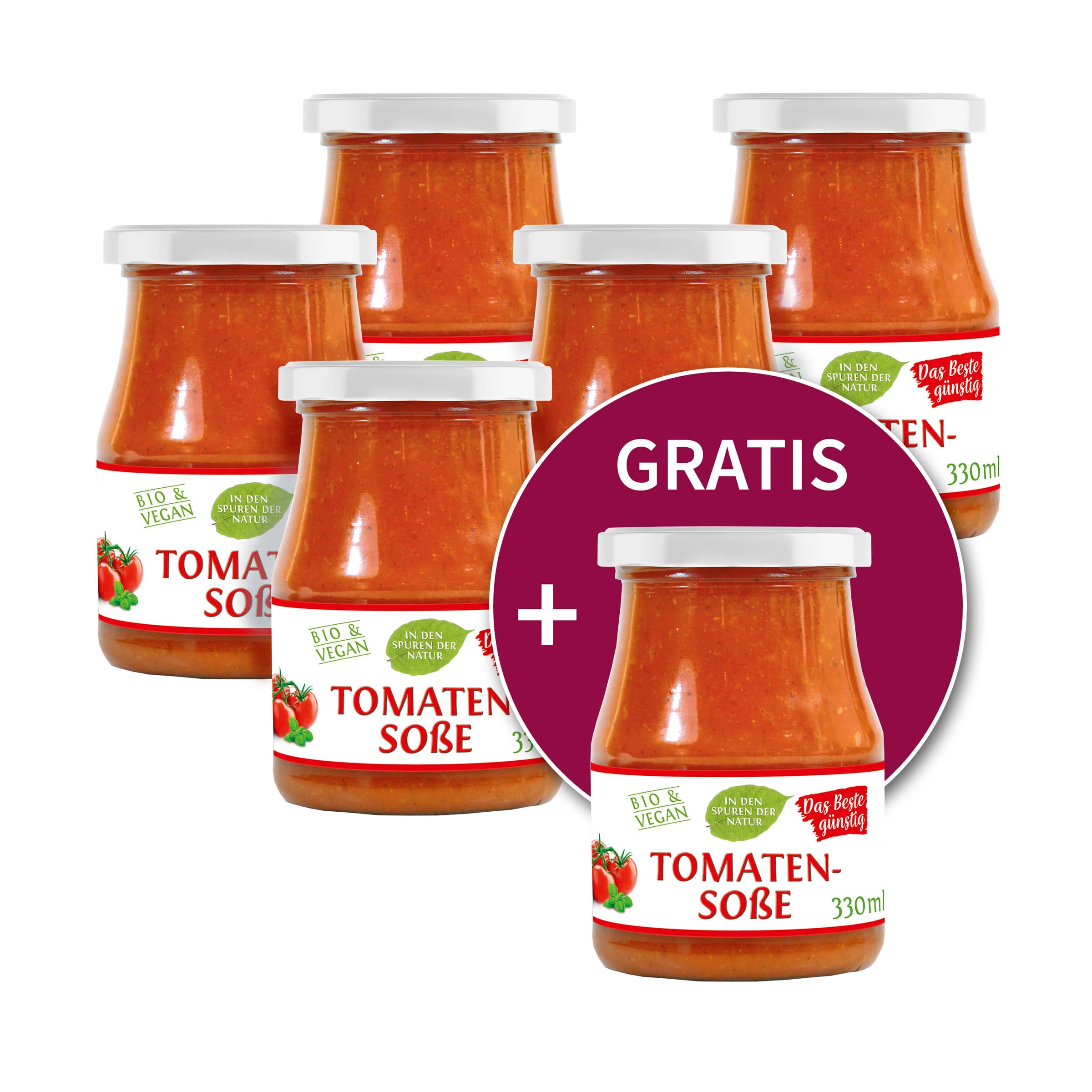 4 + 1 gratis: Das Beste günstig-Tomatensoße kaufen 4 + 1 gratis: Das Beste günstig-Tomatensoße