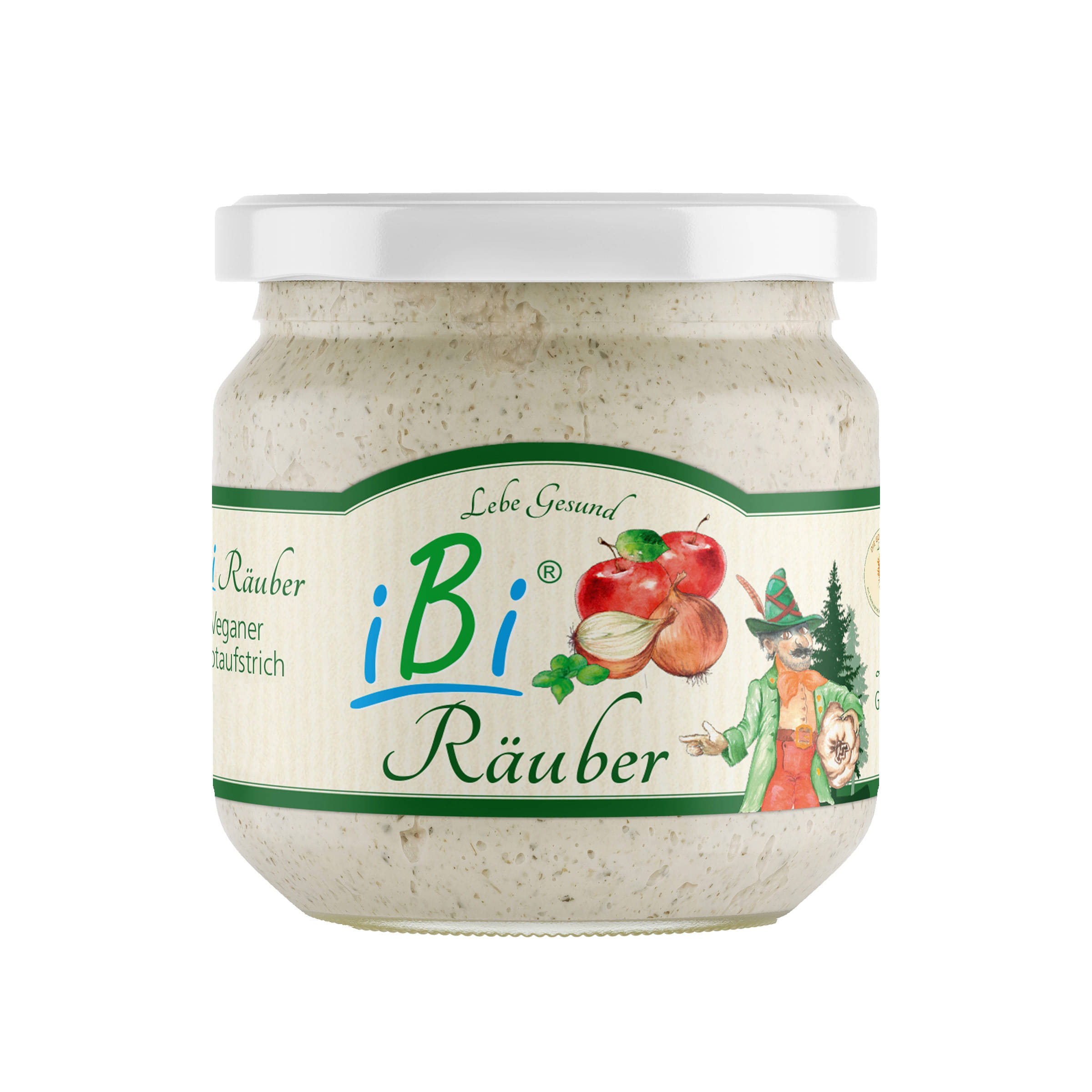 iBi-Räuber, der herzhafte Brotaufstrich. 0,17 Vegetarisch-Vegan-Bio. Mit bestem Gemüse aus Friedfertigem Landbau. Als Aufstrich, für Soßen oder als