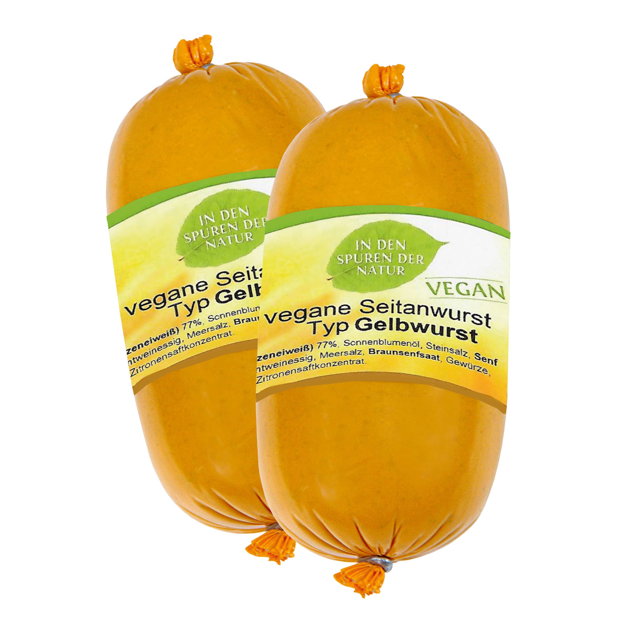Vegane Seitanwurst Typ Gelbwurst kaufen Vegane Seitanwurst Typ Gelbwurst aus Weizeneiweiß, zwei Würste à 250 g