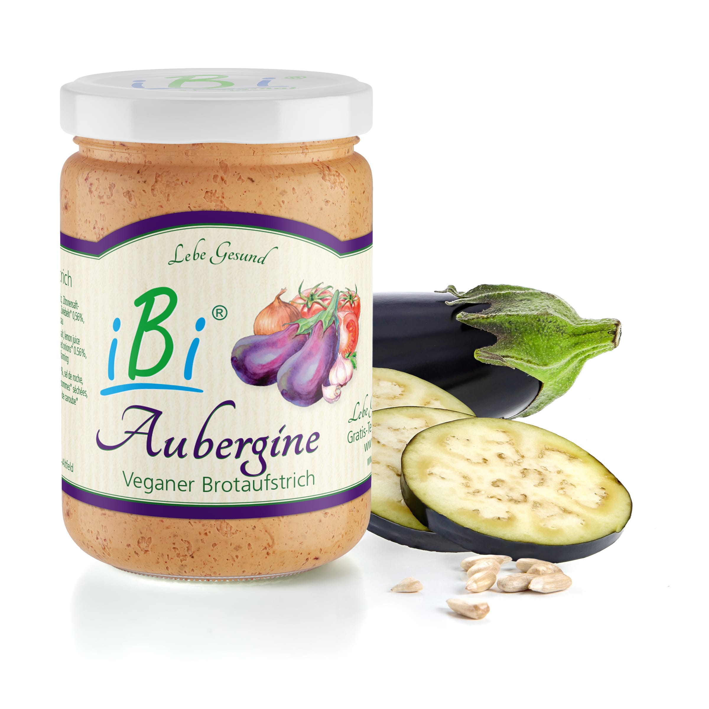 iBi-Aubergine kaufen iBi-Aubergine von Lebe Gesund – fruchtig-milder veganer Brotaufstrich mit Aubergine