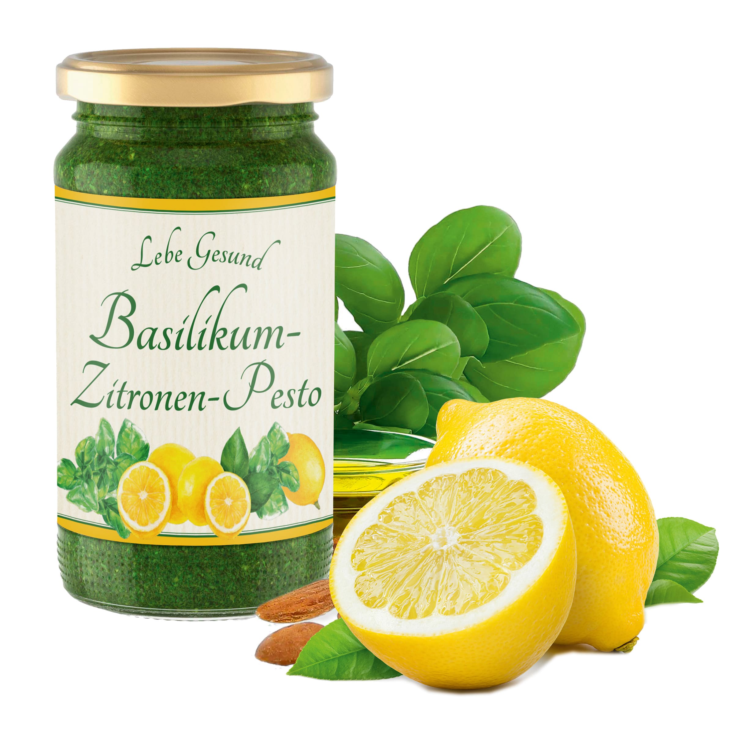 Basilikum-Zitronen-Pesto bestellen Basilikum-Zitronen-Pesto – veganes Bio-Pesto mit Zitrone, 190 ml