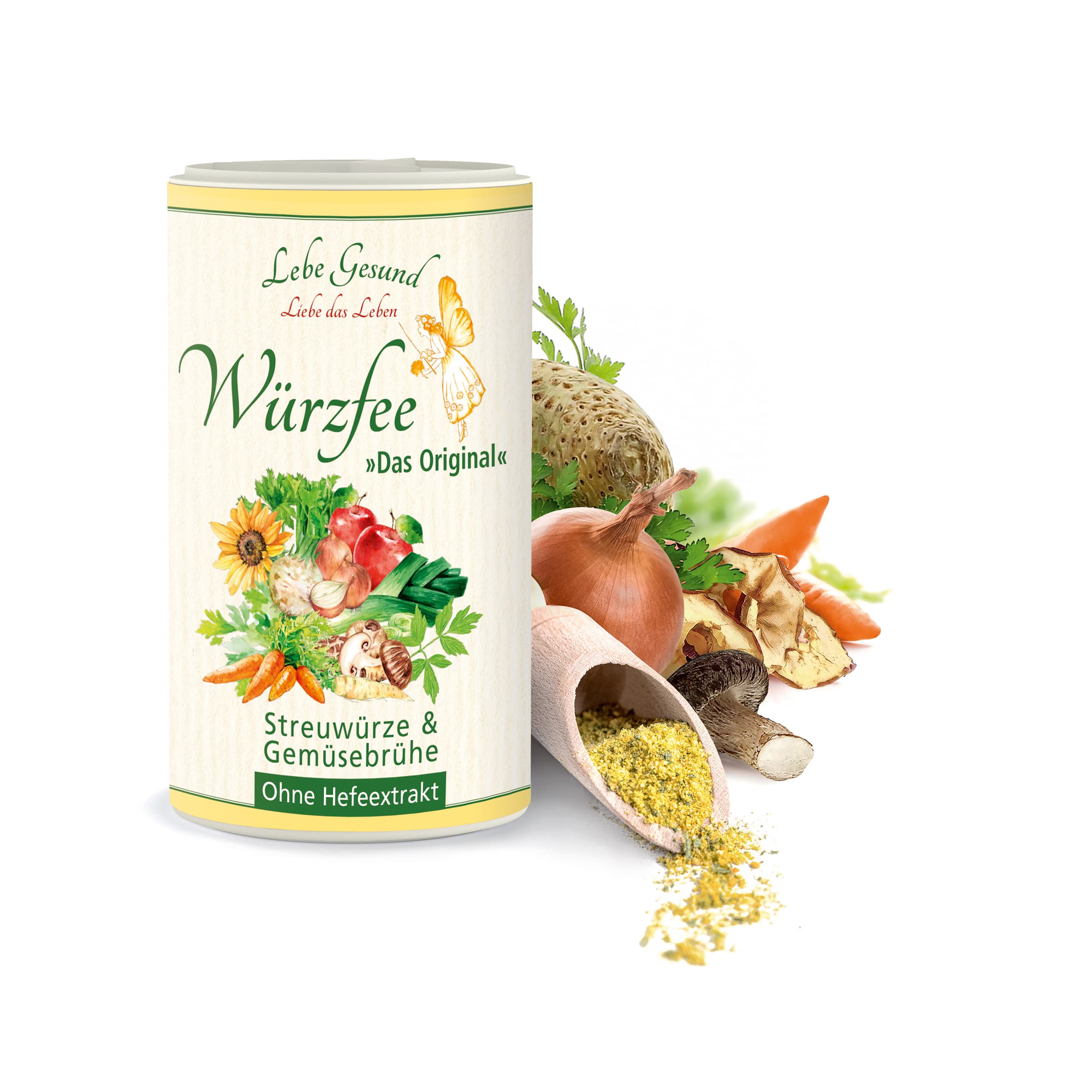 Würzfee in der 170-g-Streudose bestellen Würzfee Bio-Gemüsebrühe von Lebe Gesund in der 170-g-Streudose