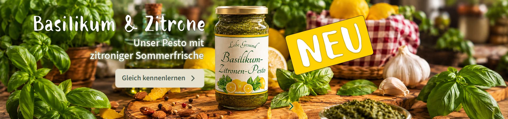 NEU: Basilikum-Pesto mit Zitrone kaufen NEU: Basilikum-Pesto mit Zitrone
