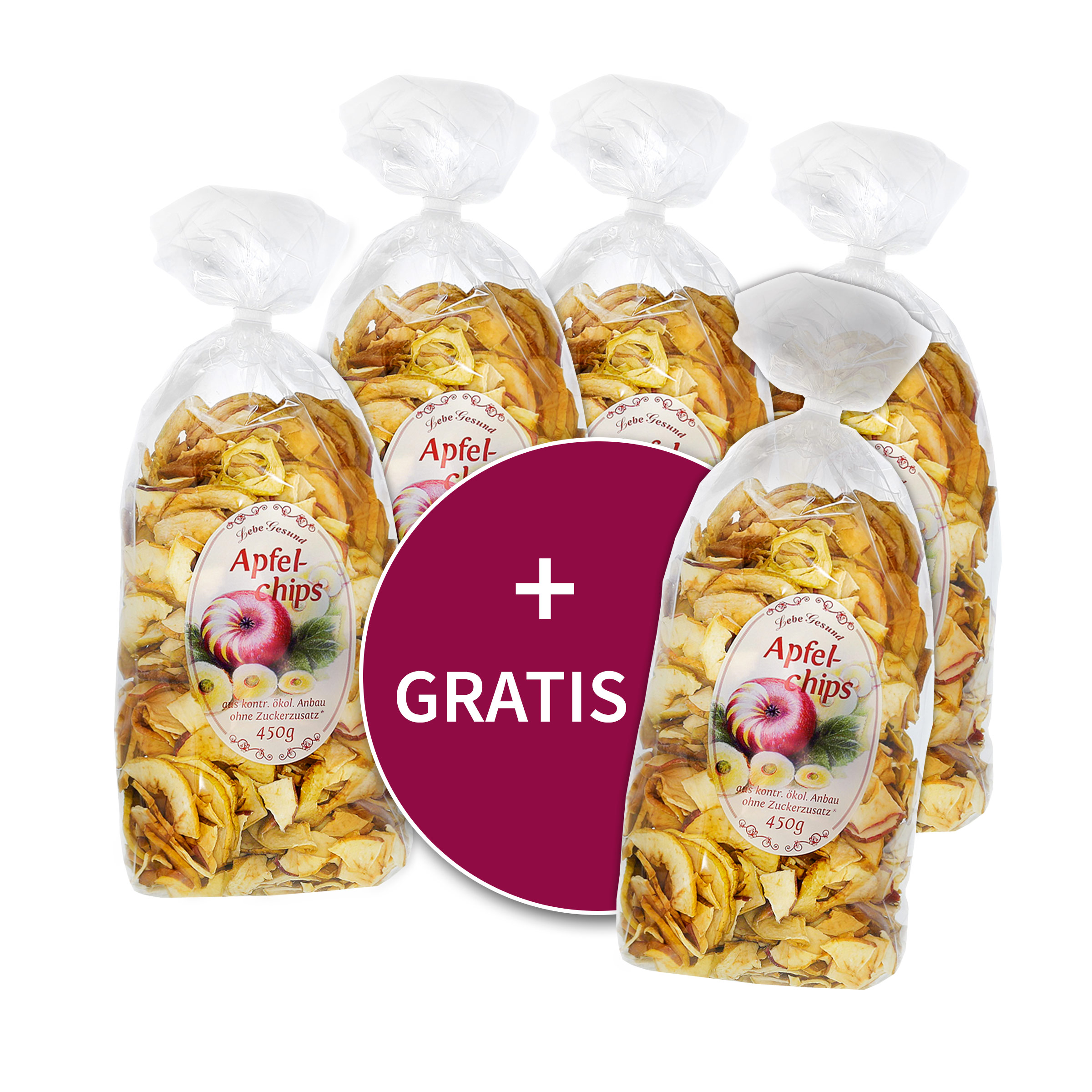 4+1 gratis: Apfelchips 450g kaufen 4+1 gratis: Apfelchips 450g