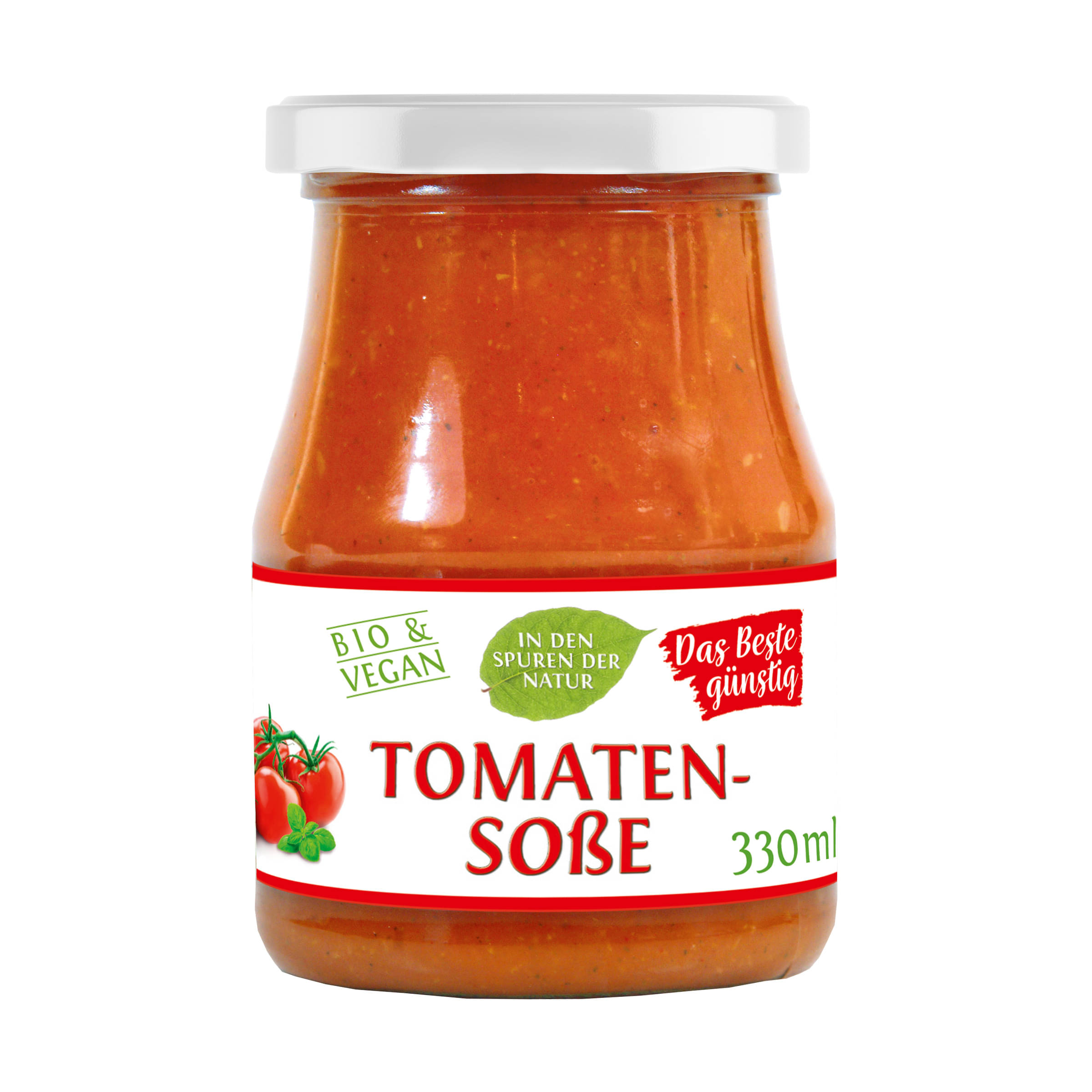 Tomatensoße. 0,33 Das Beste günstig! Vegetarisch-Vegan-Bio. Aromatische Pasta-Sauce in bester Qualität zum günstigen Preis.