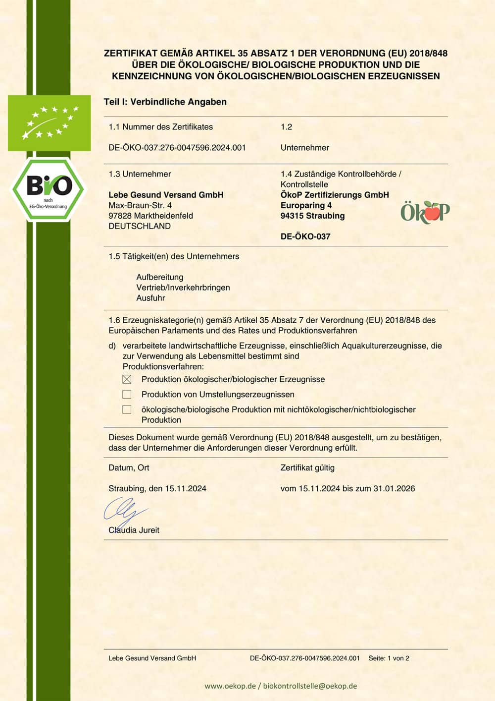 Öko-Zertifikat