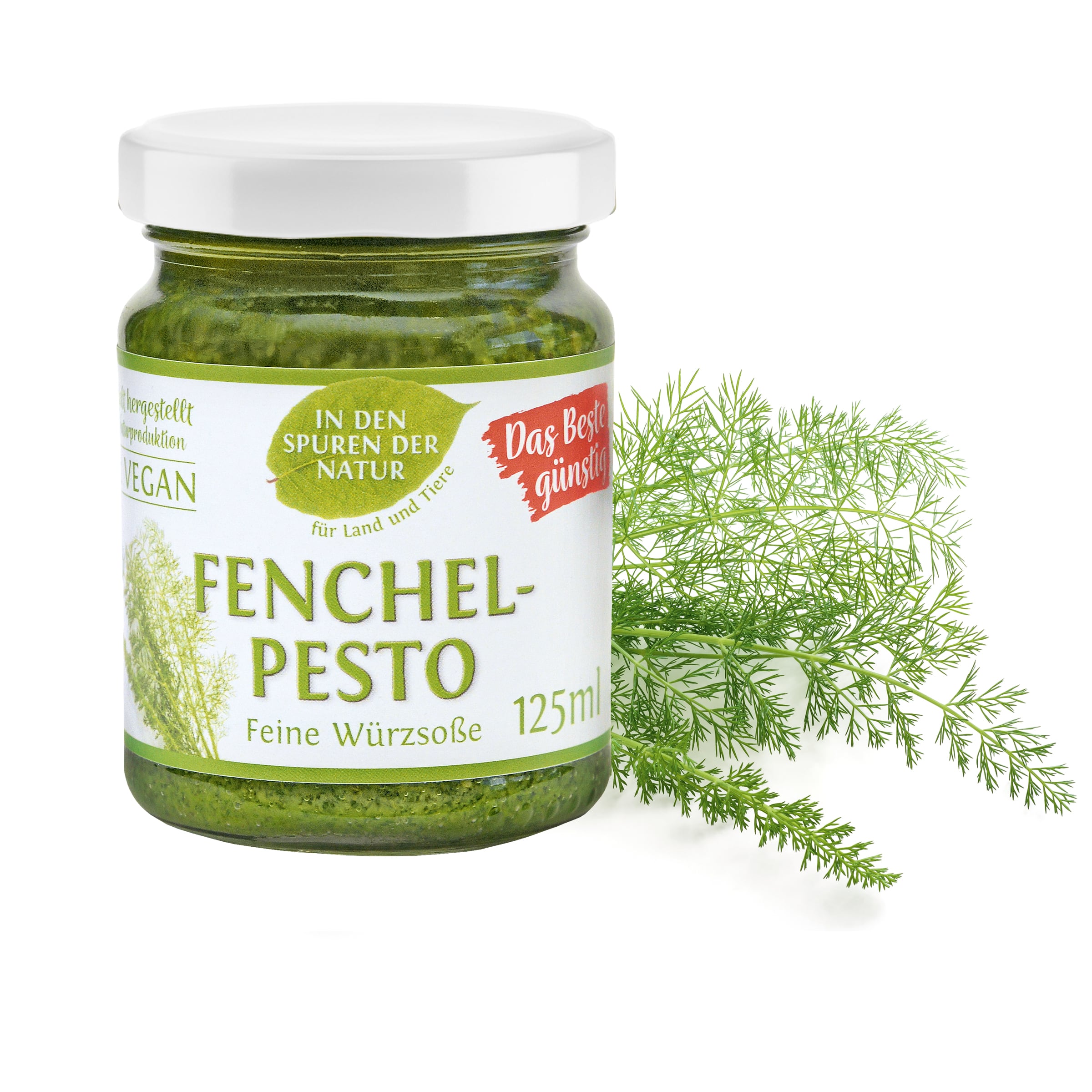 Fenchel-Pesto gleich bestellen Fenchelpesto von Lebe Gesund – veganes Bio-Pesto mit Fenchelkraut, 125 ml