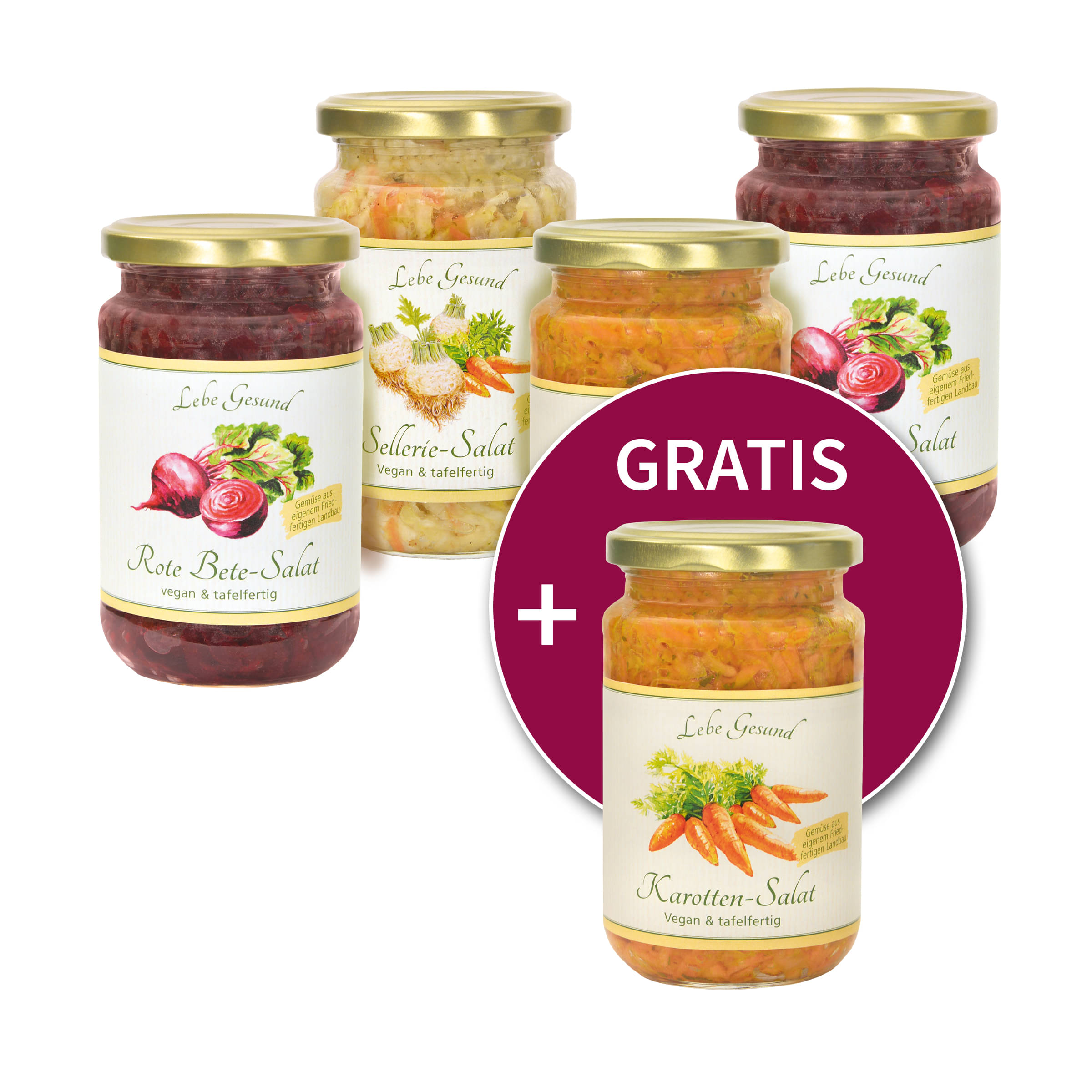 4+1 gratis: Fertigsalate nach Wahl 4+1 gratis: Fertigsalate nach Wahl