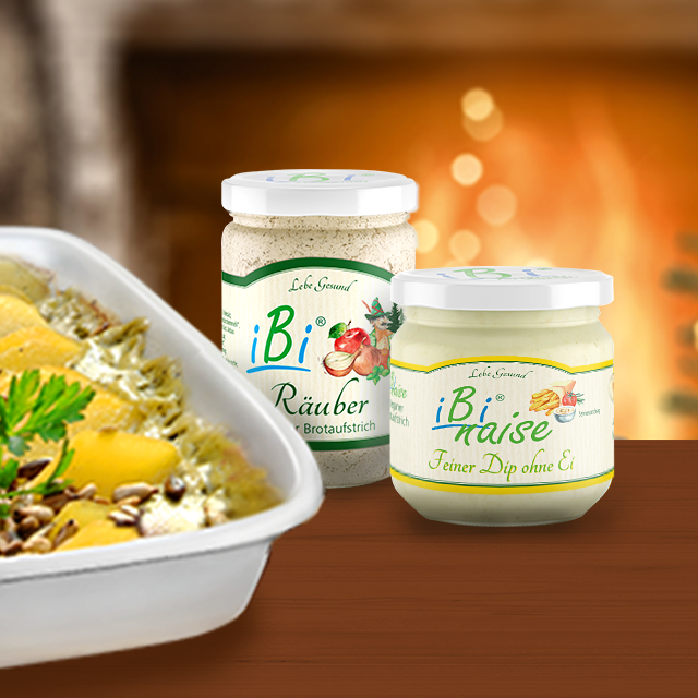 iBi, der Brotaufstrich, ist auch ideal für Aufläufe. iBi, der vielseitige Brotaufstrich, ist auch ideal für Soßen und Aufläufe.